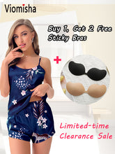 Silky Pajama Set - Strappy Cami & Soft Shorts for Nightwear or Lounge